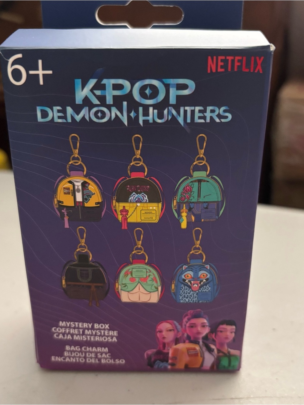 Netflix K-Pop Demon Hunters Mystery Bag Charm Box - Blue/Purple unopened